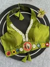 Tew Pure Roman Silk Cotton Real Mirror Work Navratri Blouses
